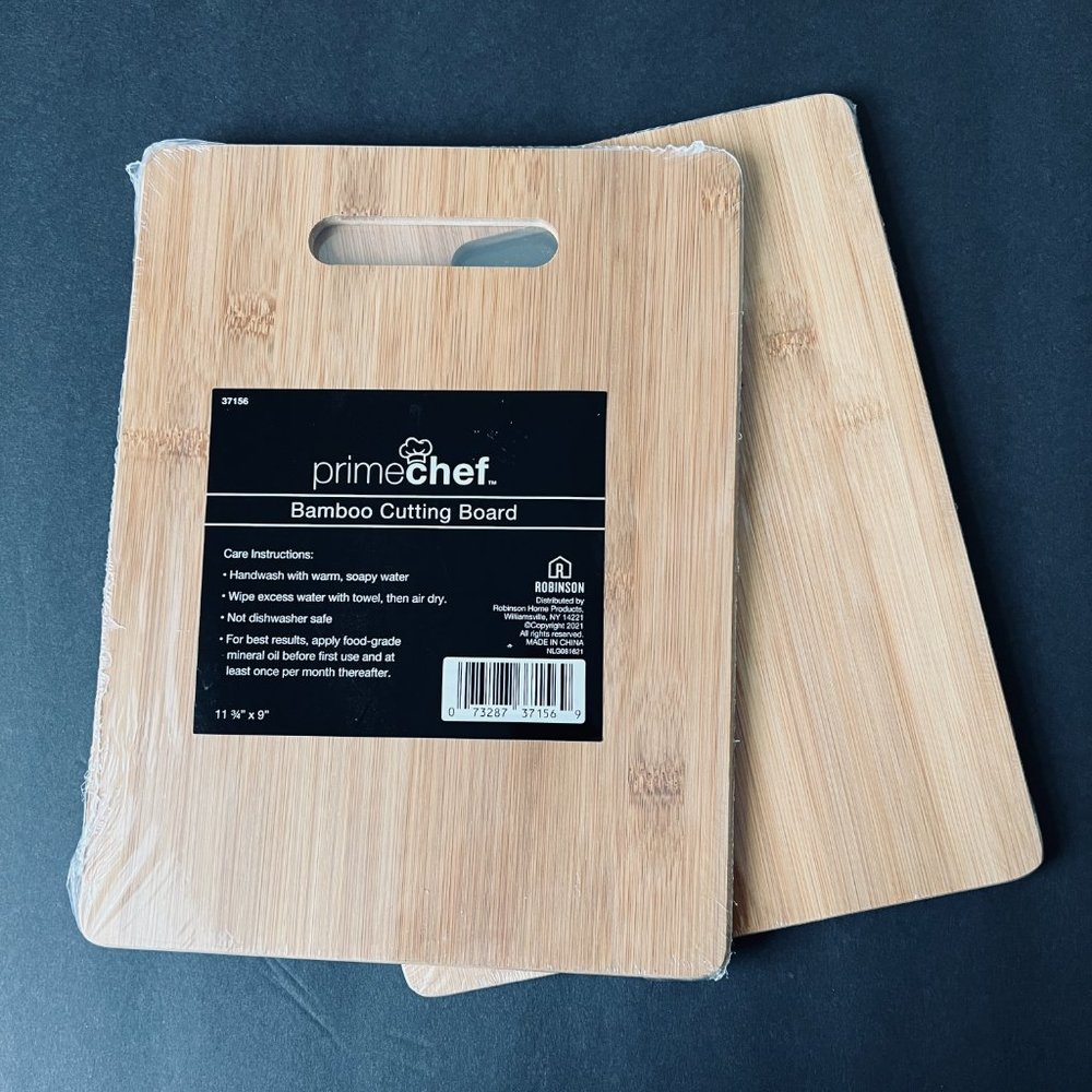 PRIME CHEF Set of 2 Bamboo Cutting Boards NWT